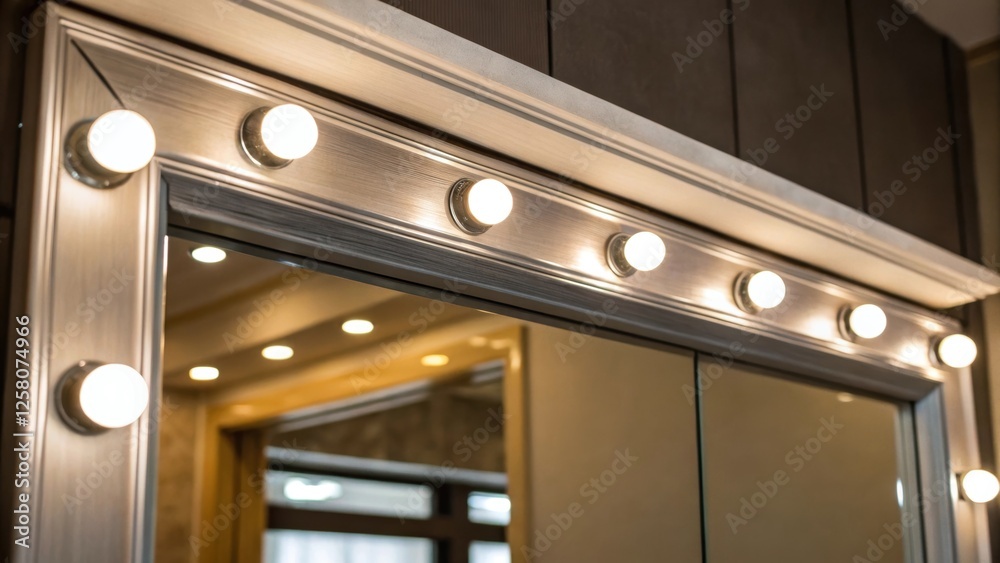 Aufkleber a closeup of a mirrors surface capturing the soft glow of recessed lighting highlighting how the lig