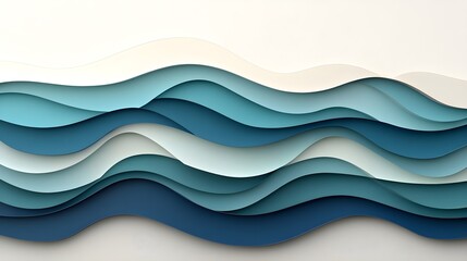 Soft Gradient Waves in Teal and Navy Blue Hues for Elegant Design
