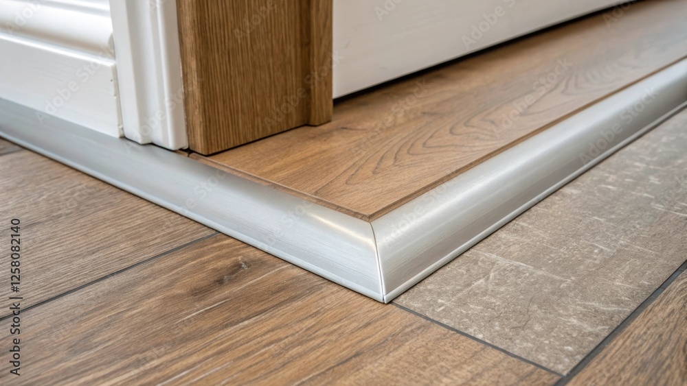 Leinwandbilder a closeup view of a corner transition piece being fitted against the installed vinyl demonstrating t