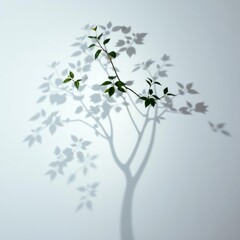 Abstract shadow branch of tree with leaves on white wall background Bokeh light lights background bokeh abstract light bright effect shiny