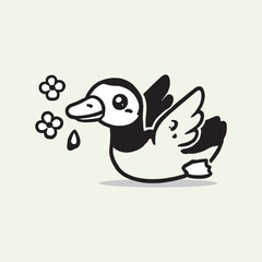 Goose Black And White Vector