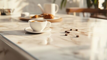 Warm morning café scene.