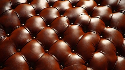 Luxurious Brown Leather Upholstery Texture Background