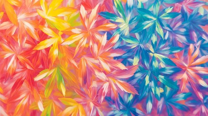 Fototapeta premium Vibrant Colorful Floral Abstract Painting