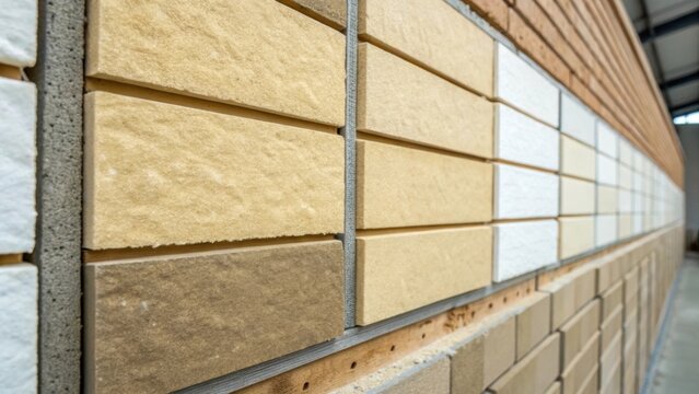 A medium closeup focusing on a finished wall segment featuring multiple layers of soundproofing material exhibiting a clean and professional appearance.