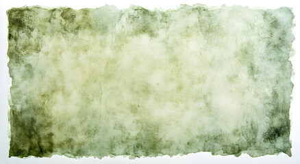 Abstract Watercolor Painting in Shades of Green with a Torn Edge Texture