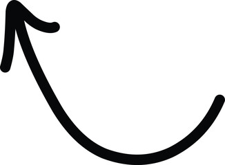 Curved wavy arrow icon. Arrow vector isolated on white background