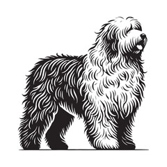 Precise Old English Sheepdog silhouette featuring bold artistic edges - Old English Sheepdog illustration - minimal Old English Sheepdog vector