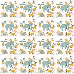 seamless pattern with elephants 