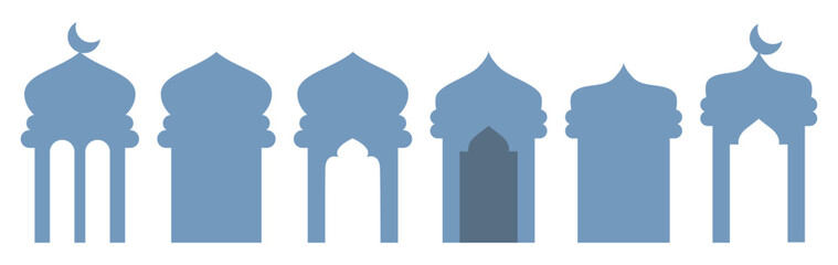 Elegant architectural silhouettes of traditional arches suitable for decorative or architectural use in various projects.