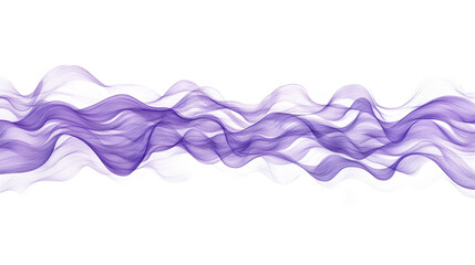 Abstract purple waves illustration on transparent background, futuristic digital motion effect, png