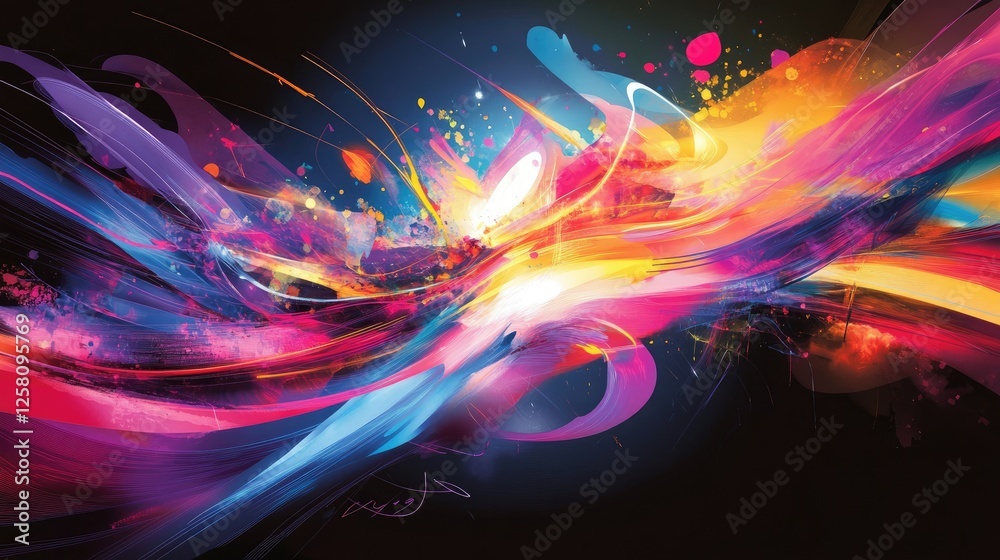 Aufkleber Abstract and colorful design display, featuring diverse tracing methods and engaging concept illustrations with dynamic, eye-catching layouts.