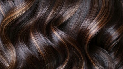 Chocolate brown hair with caramel highlights