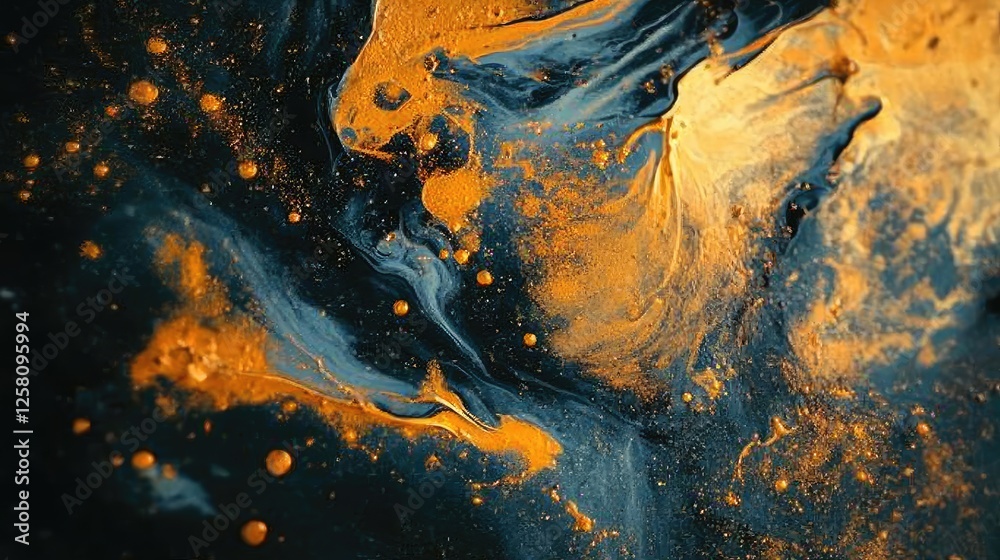 Poster abstract creative painting in action, with dynamic, colorful splashes and brush strokes, captured in