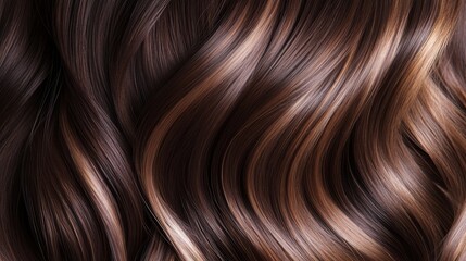 Naklejka premium Chocolate brown hair with caramel highlights