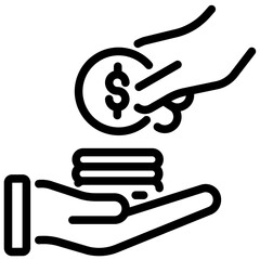 compensation vector outline icon