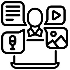 content creation vector outline icon