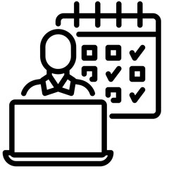work scheduling vector outline icon