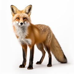 Fototapeta premium photograph of Red fox cartoon, white background