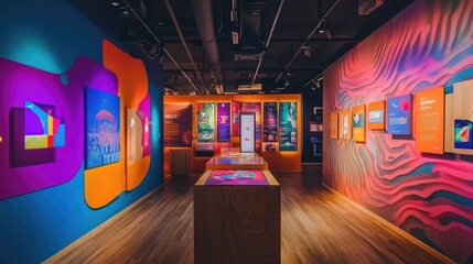 Creative design display with vibrant colors and dynamic layouts, showcasing various tracing techniques and concept illustrations for engaging visuals.