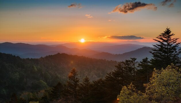 Smoky mountain sunset 