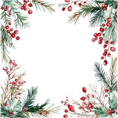 Fototapeta premium Christmas Instagram Post Template with Festive Calligraphy and Holiday Ornaments