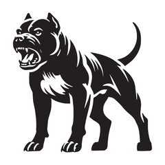 Obraz premium Premium-quality Pitbull silhouette ideal for digital creations - Pitbull illustration - minimal Pitbull vector - dog silhouette 