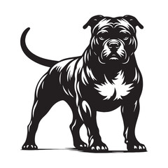 Professional Pitbull silhouette with sleek and sharp details - Pitbull illustration - minimal Pitbull vector - dog silhouette
