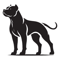 High-quality Pitbull silhouette for modern and minimalist art - Pitbull illustration - minimal Pitbull vector - dog silhouette
