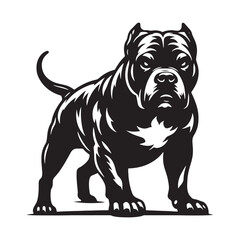 High-definition Pitbull silhouette optimized for vector graphics - Pitbull illustration - minimal Pitbull vector - dog silhouette
