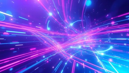 Obraz premium abstract blue futuristic background with stars