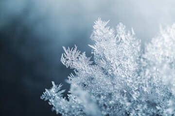 Obraz premium Intricate ice crystals, delicate frozen formations, winter wonderland, nature's icy art.