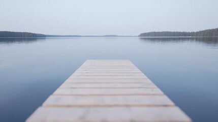 Fototapeta premium Calm lake dock in morning light