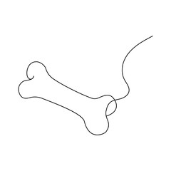 Dog bone single-line art on a white artboard captures the playful simplicity of a dog’s favorite treat, using a continuous line to form its shape with minimalistic elegance