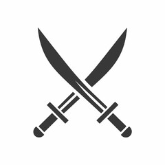 Crossed Sword Icon vector for Martial Arts and Security Branding.