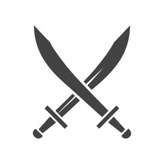 Crossed Sword Icon vector for Martial Arts and Security Branding.