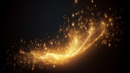Light effect with lots of shiny shimmering particles isolated on transparent background. Vector star cloud with dust.