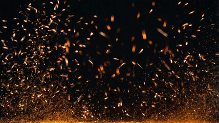 Glowing Fire Embers – Sparkling Particles Over a Black Background