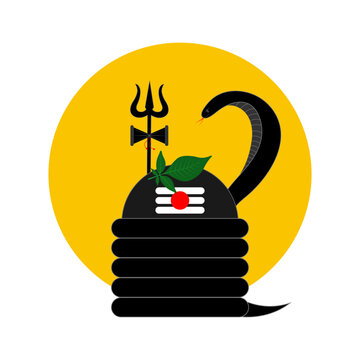 shiva lingam black yellow circle clip art preview
