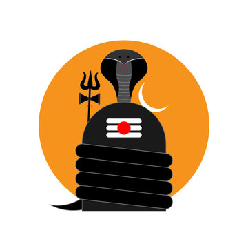 cobra shiva lingam orange background clip art preview