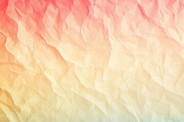 Fototapeta premium Crumpled paper background with a warm color gradient, transitioning from red and orange to yellow, perfect for designs and creative projects.
