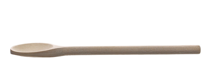 Empty wooden spoon isolated on white, clipping path