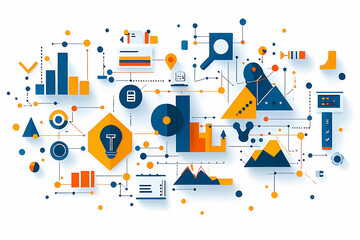 A vibrant infographic showcasing a product launch timeline: colorful bars, dates, icons, and progress indicators.
