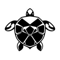 Obraz premium Geometric Black and White Silhouette of Turtle