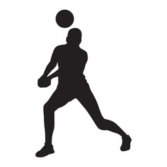 Silhouette of a Woman Playing Volleyball