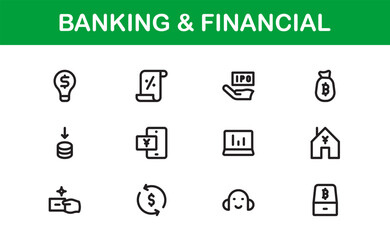 Financial and Banking Icon Pack. Professional Icons for Wealth Management, Online Banking, Transactions, and Money Management Designs