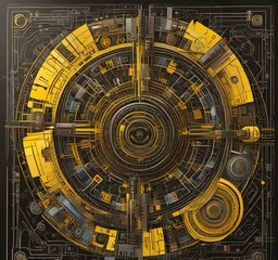 Fototapeta premium Illustration of abstract technology background.