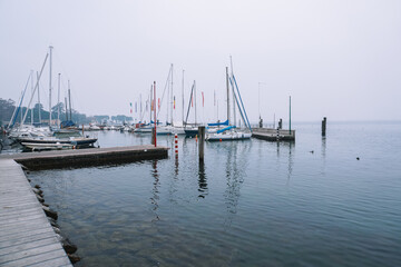 Fototapeta premium Colorful Boats by the Italian Waterfront