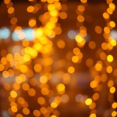 Fototapeta premium Golden sparkling lights a festive backdrop of shimmering golden lights radiating a soft warm glow creating an atmosphere of celebration and elegance Bokeh light lights background bokeh abstract