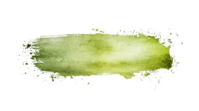 Green watercolor stain splashing on transparent background - Powered by Adobe